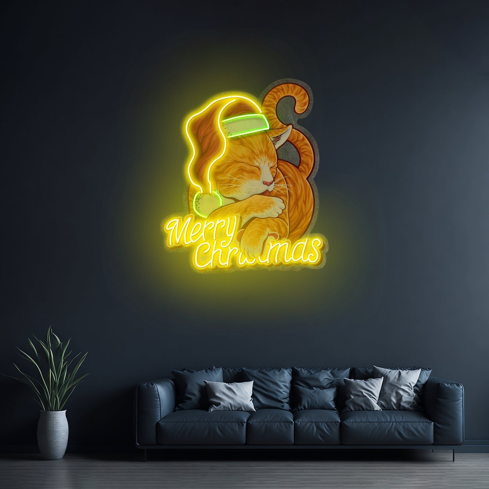 Christmas Cat Led Neon Sign Light Custom Led Signs - Shineneon