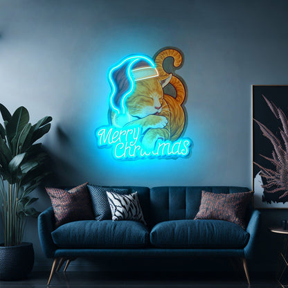 Christmas Cat Led Neon Sign Light Custom Led Signs - Shineneon