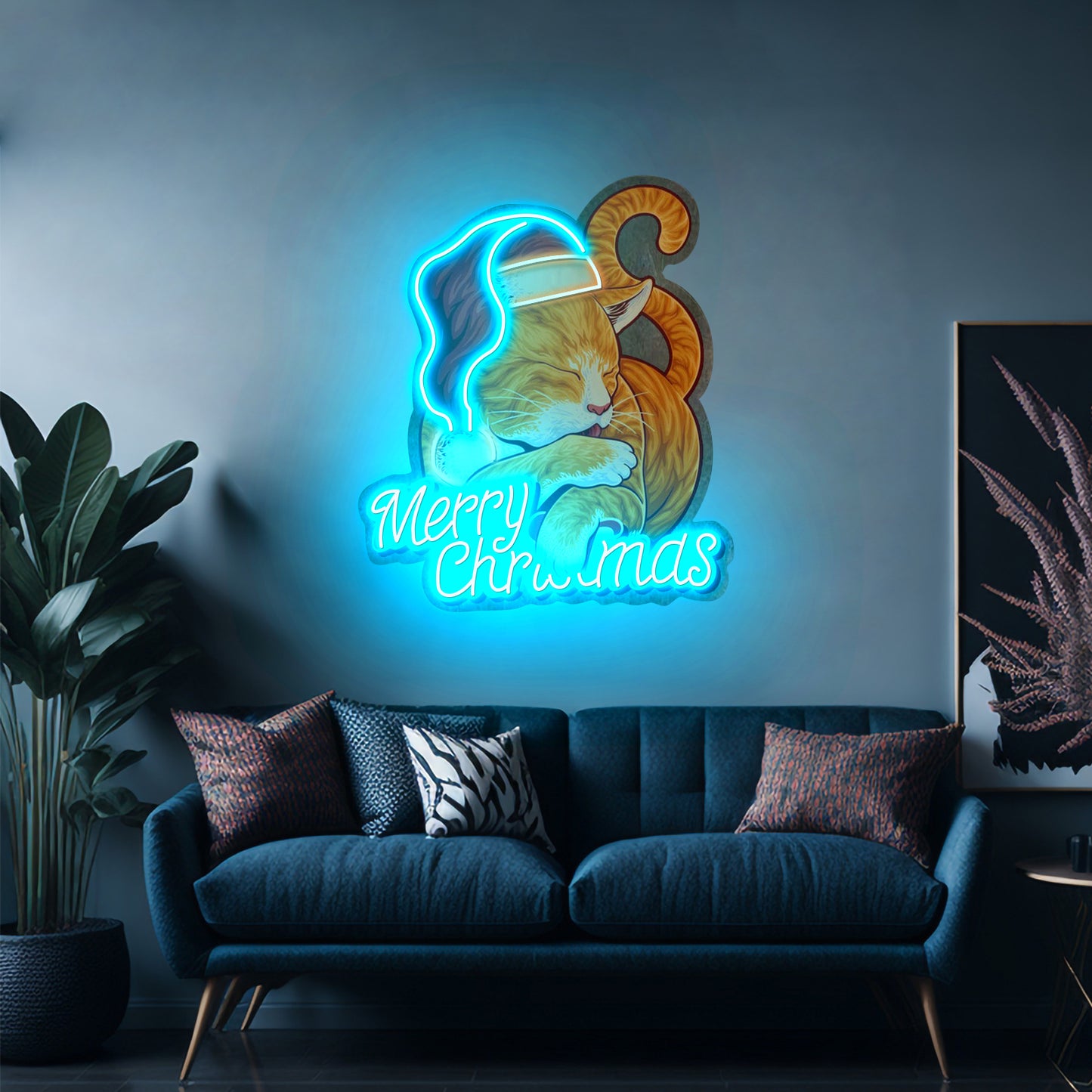 Christmas Cat Led Neon Sign Light Custom Led Signs