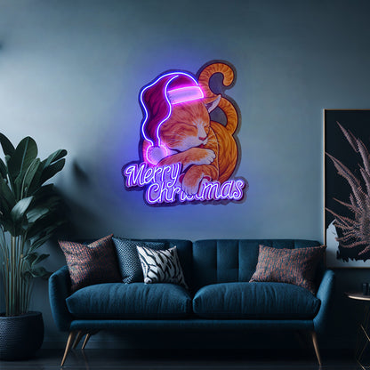 Christmas Cat Led Neon Sign Light Custom Led Signs