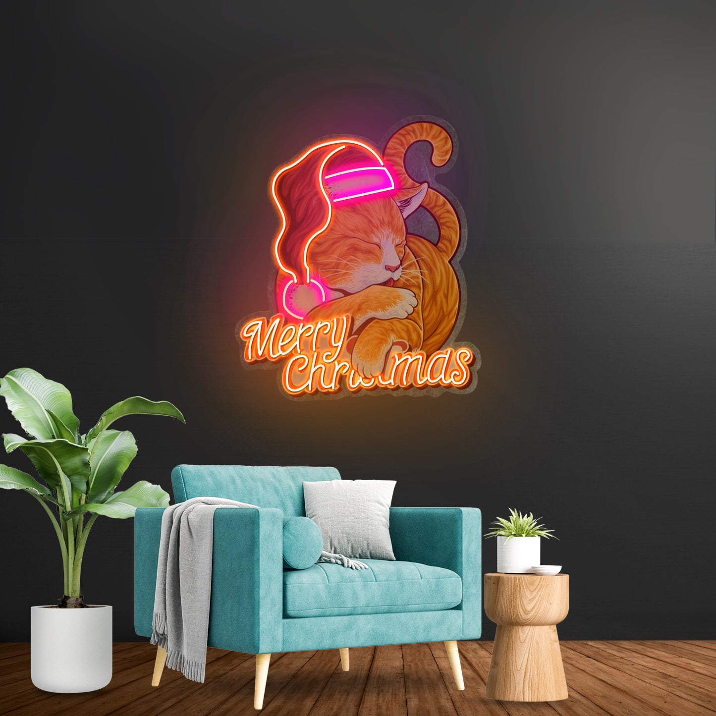 Christmas Cat Led Neon Sign Light Custom Led Signs