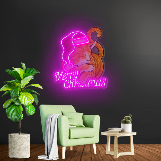 Christmas Cat Led Neon Sign Light Custom Led Signs