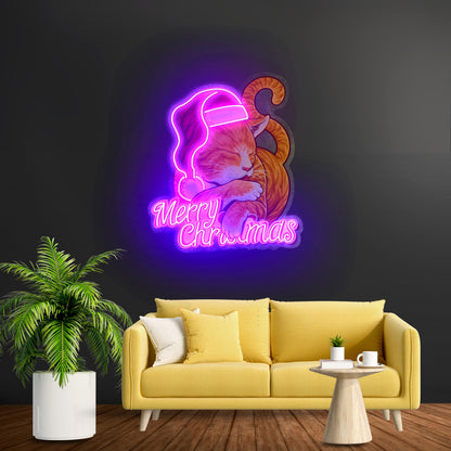 Christmas Cat Led Neon Sign Light Custom Led Signs