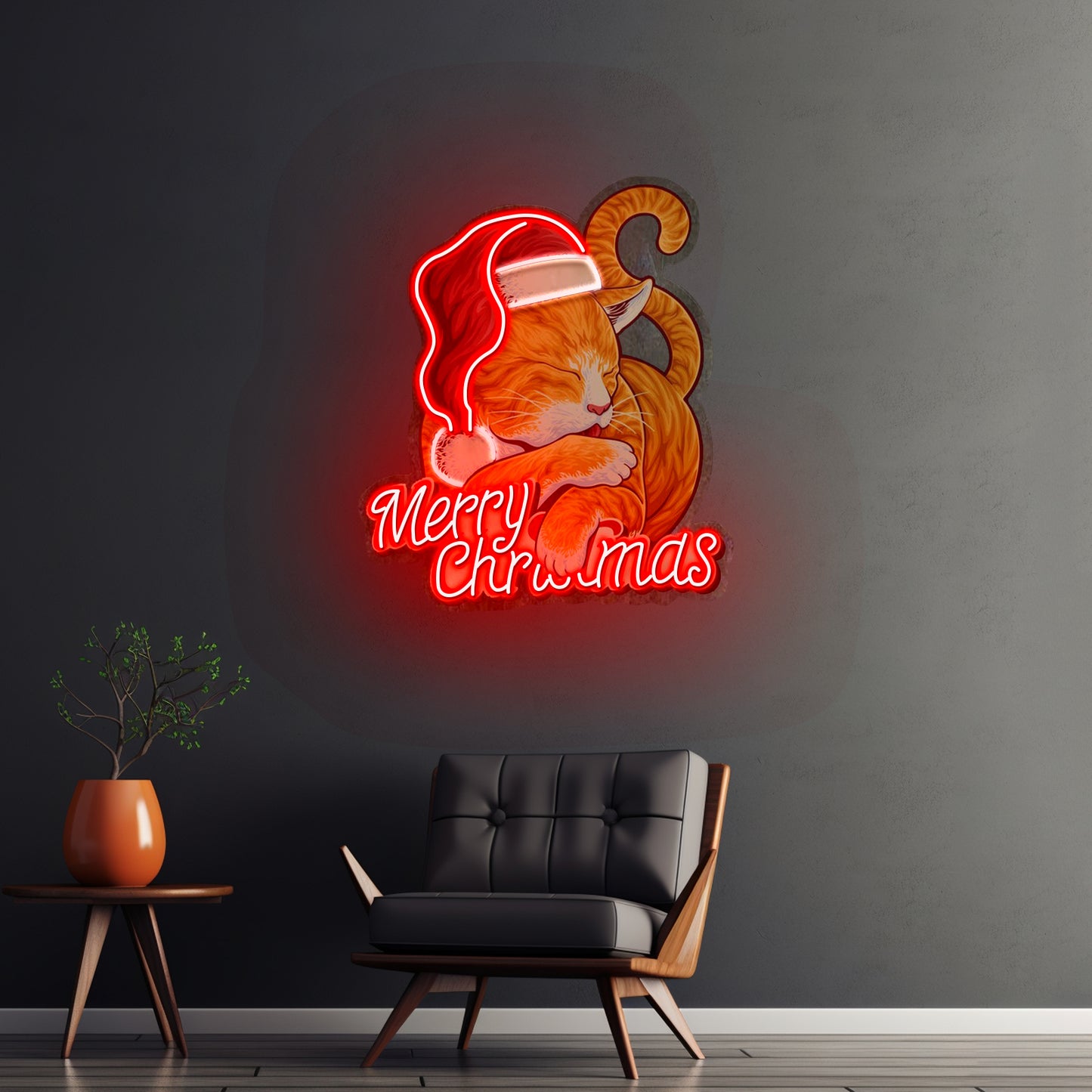 Christmas Cat Led Neon Sign Light Custom Led Signs