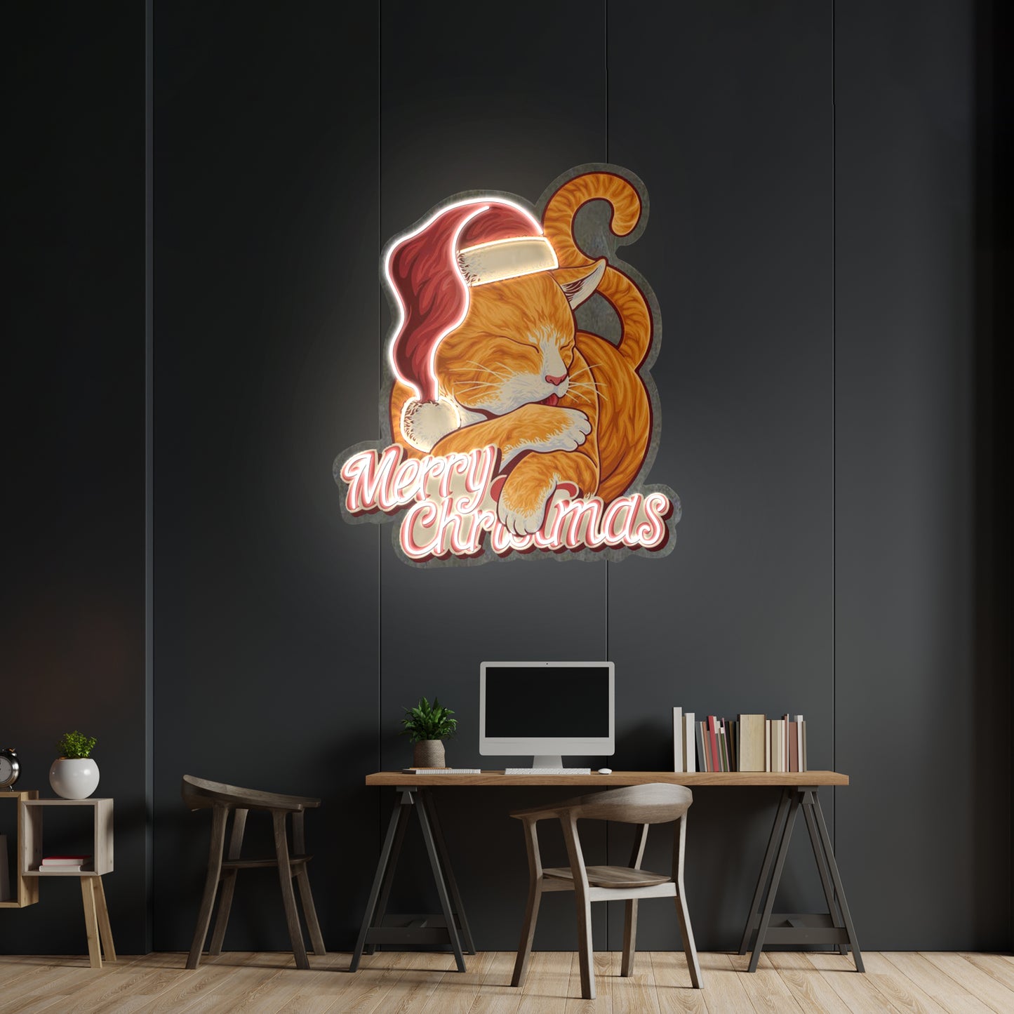 Christmas Cat Led Neon Sign Light Custom Led Signs