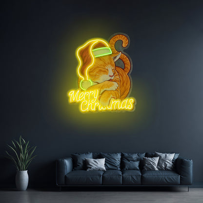 Christmas Cat Led Neon Sign Light Custom Led Signs