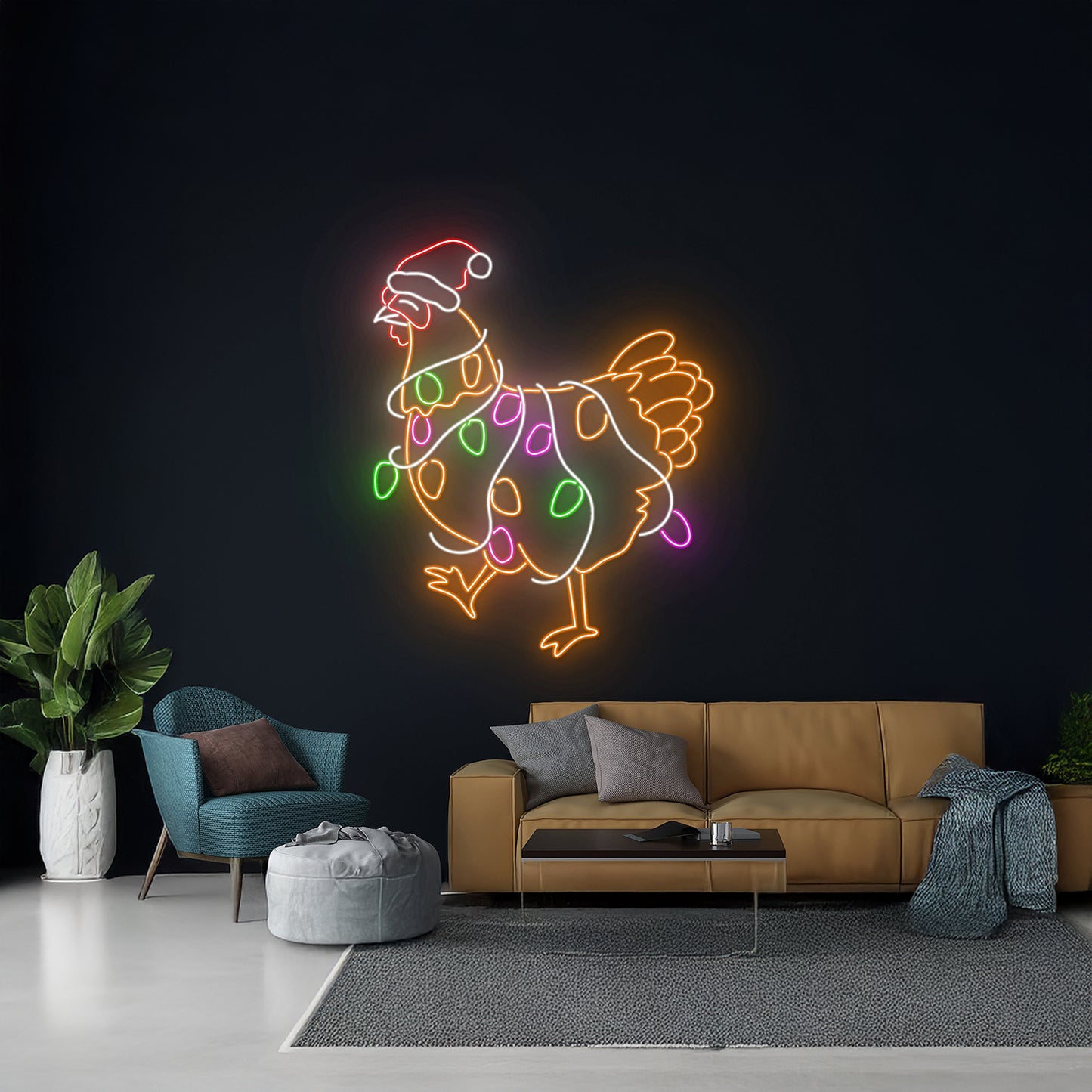 Christmas Chicken Neon Sign