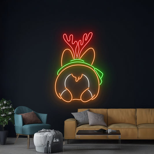 Christmas Corgi Butt Neon Sign