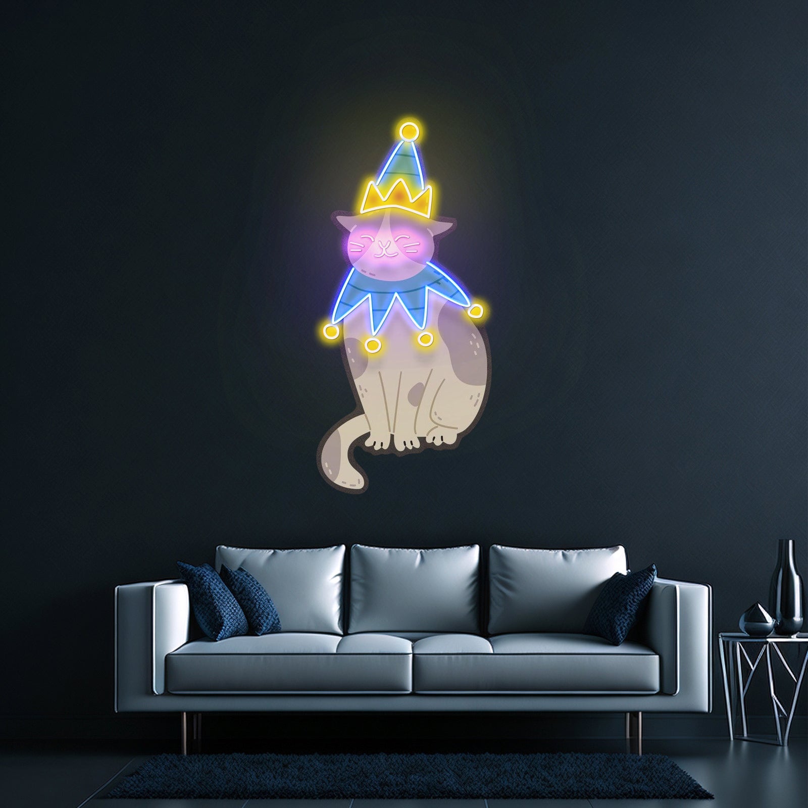 Christmas Costumed Cat Neon Artwork For Sale - Shineneon