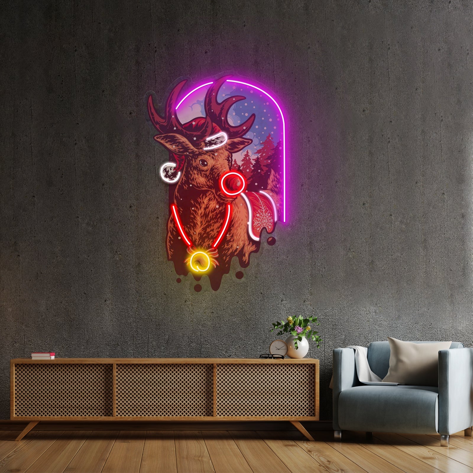 Christmas Deer Led Neon Sign Light Custom Led Signs - Shineneon