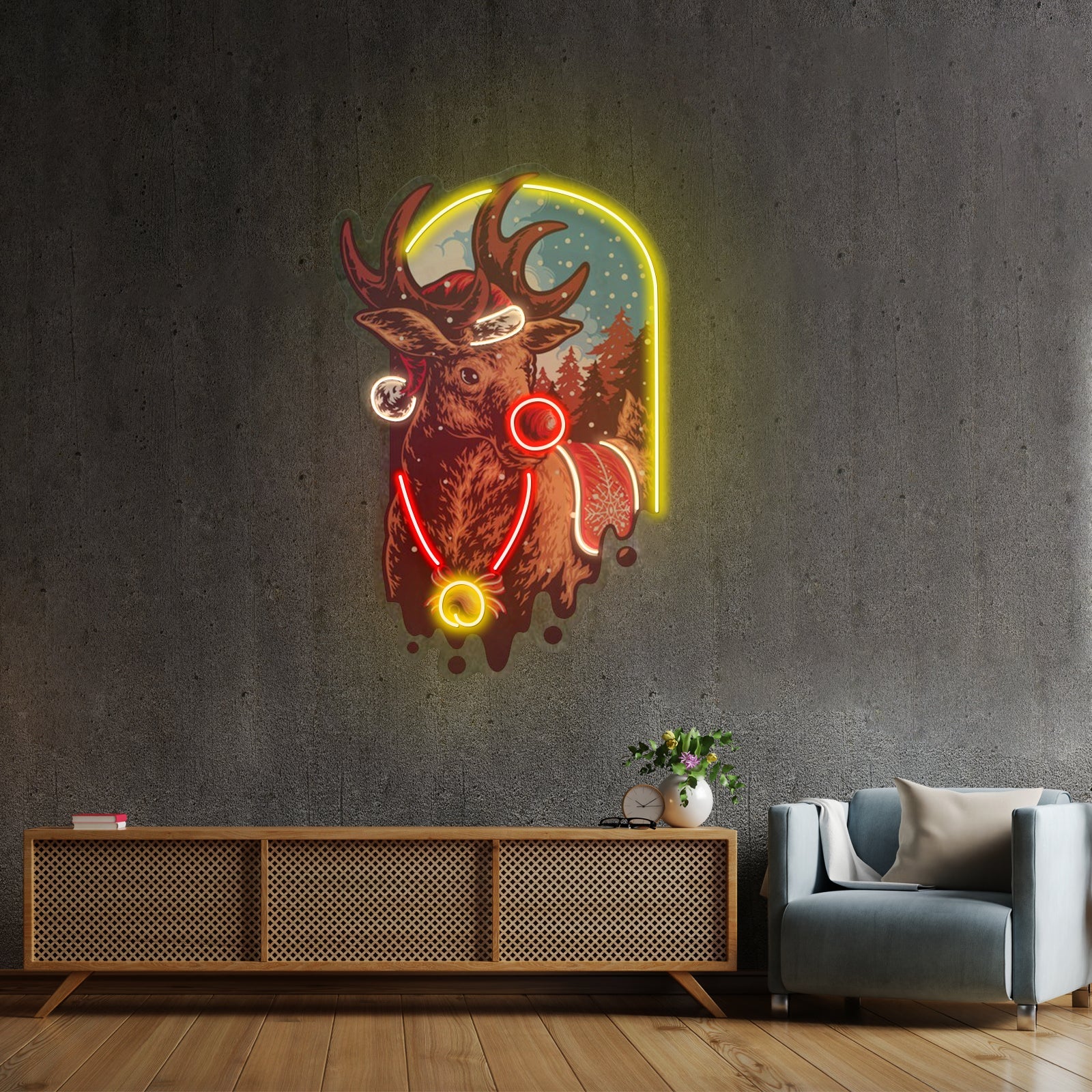 Christmas Deer Led Neon Sign Light Custom Led Signs - Shineneon