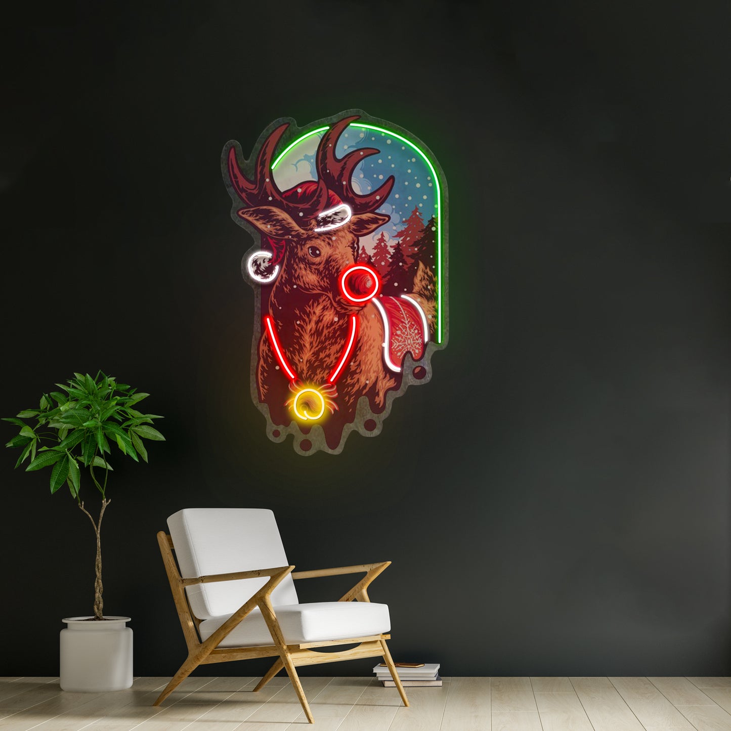 Christmas Deer Led Neon Sign Light Custom Led Signs