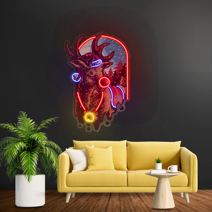 Christmas Deer Led Neon Sign Light Custom Led Signs