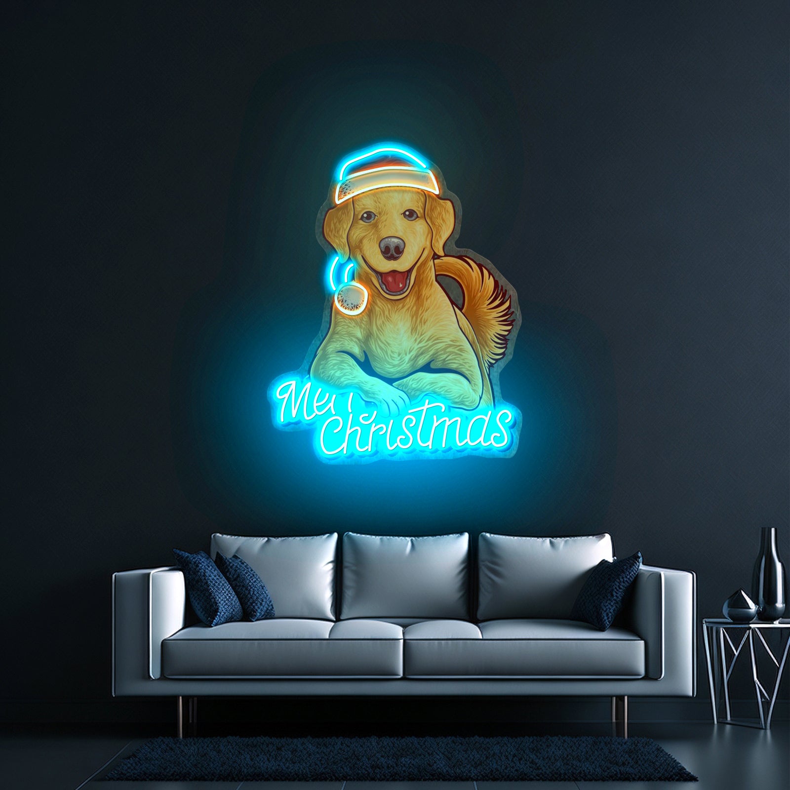 Christmas Double Bell Neon Artwork For Sale