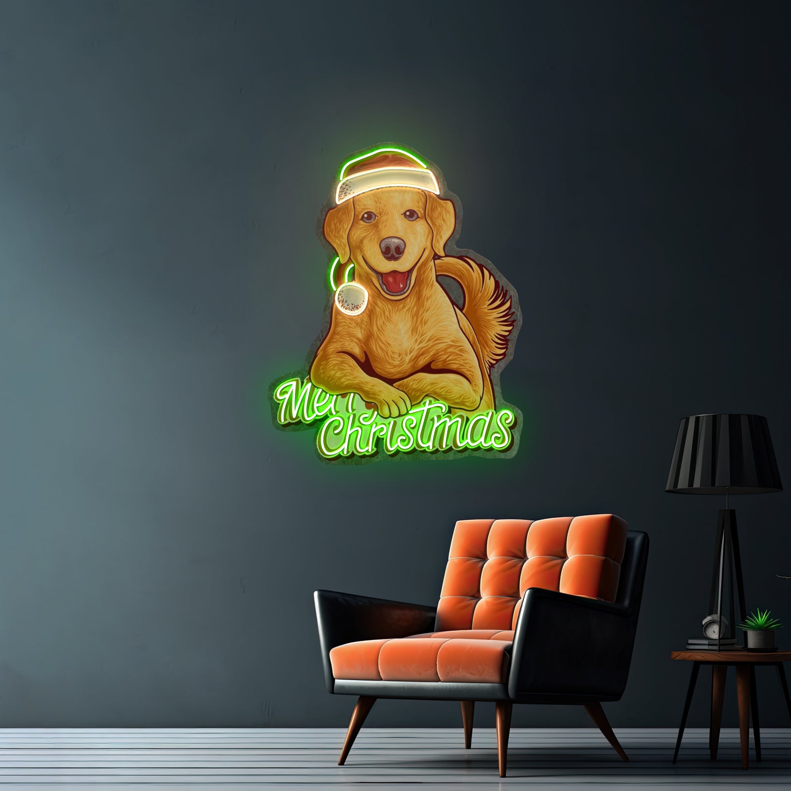Christmas Double Bell Neon Artwork For Sale