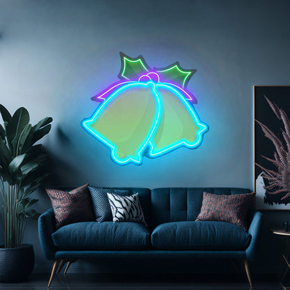 Christmas Double Bell Neon Artwork For Sale - Shineneon