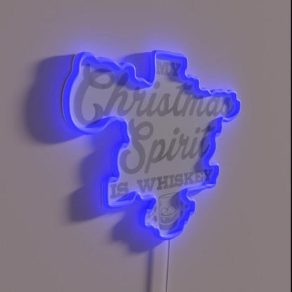 Christmas Drinking Whiskey Liquor Drinker Saying Rgb Led Neon Sign - Shineneon