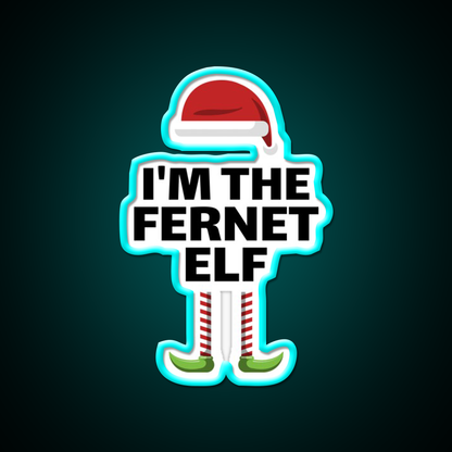 Christmas Fernet Elf Matching Group Cocktail Bar Decor Led Neon Sign Rgb Color - Size and dimension reference
