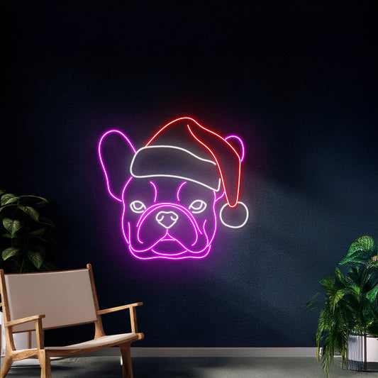 Christmas French Bulldog Led Sign