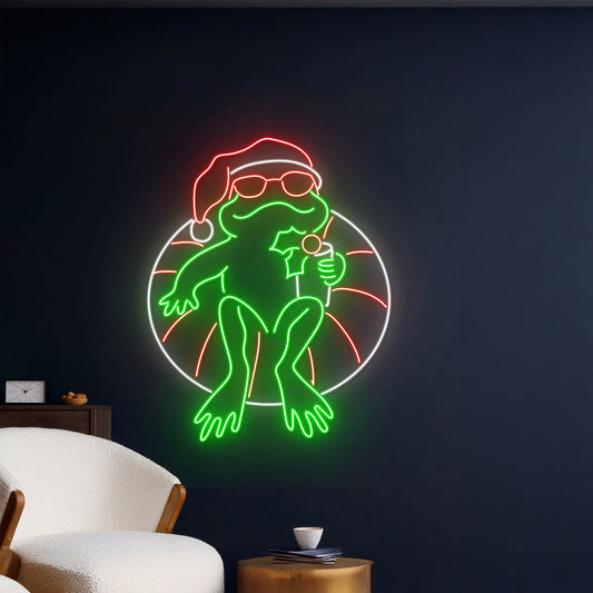 Christmas Frog Cocktail Led Sign