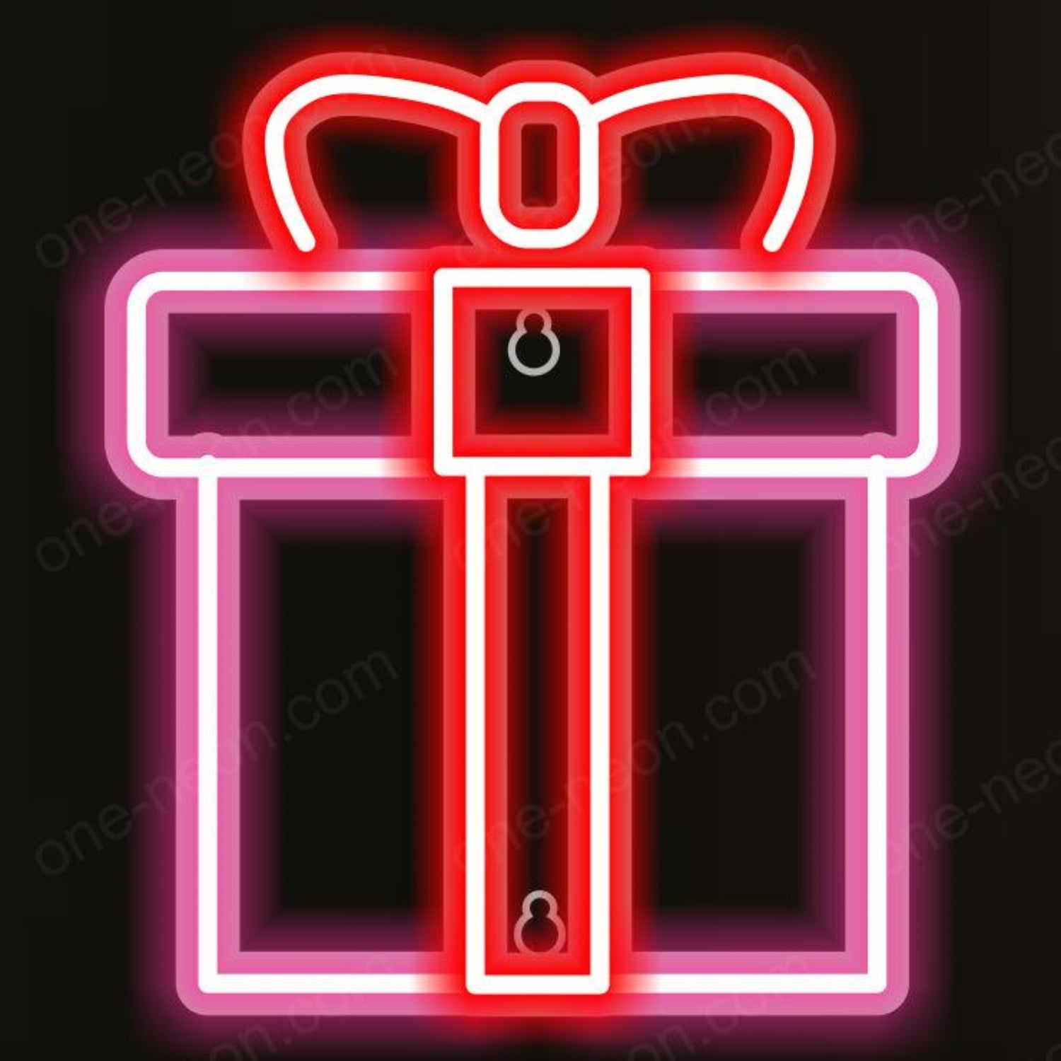 Christmas Gift Red-Pink Gradient Gift Box Led Neon Sign For Holiday Decor | Shineneon