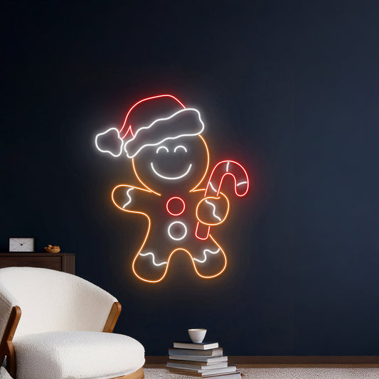 Christmas Ginger Biscuit Led Light Ginger Cookie Neon Light