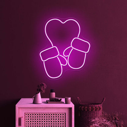 Christmas Gloves Led Purple Neon Sign - Shineneon