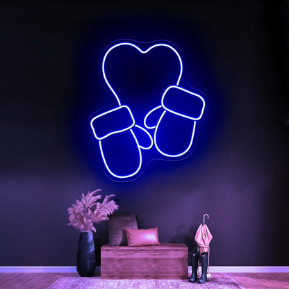 Christmas Gloves Led Purple Neon Sign