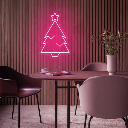Christmas Green Tree With Star Christmas Neon Sign | Shineneon