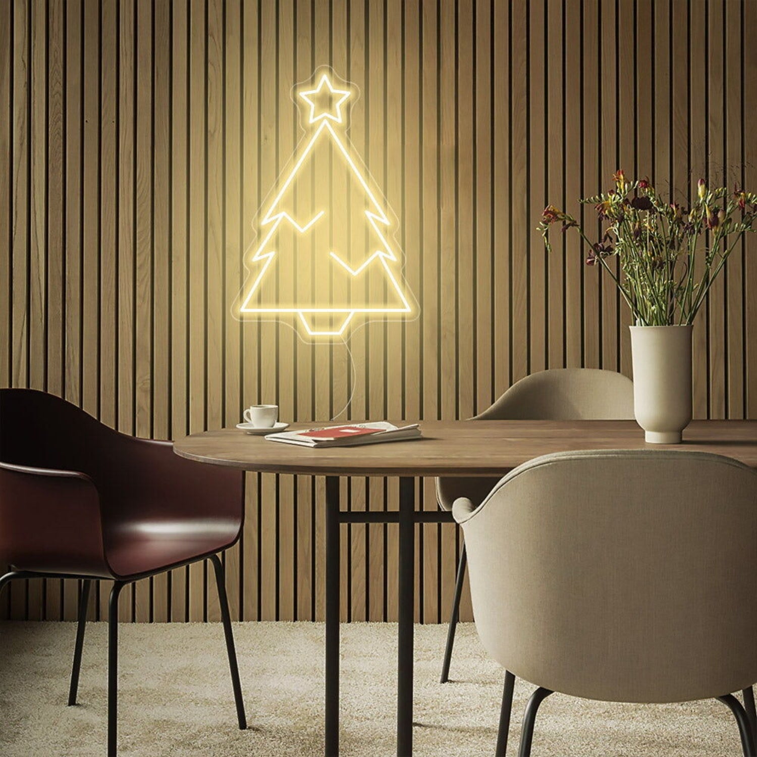 Christmas Green Tree With Star Christmas Neon Sign | Shineneon