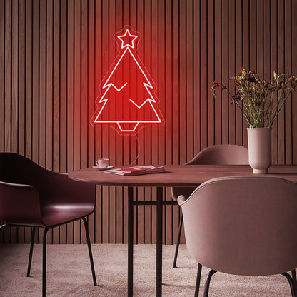 Christmas Green Tree With Star Christmas Neon Sign | Shineneon