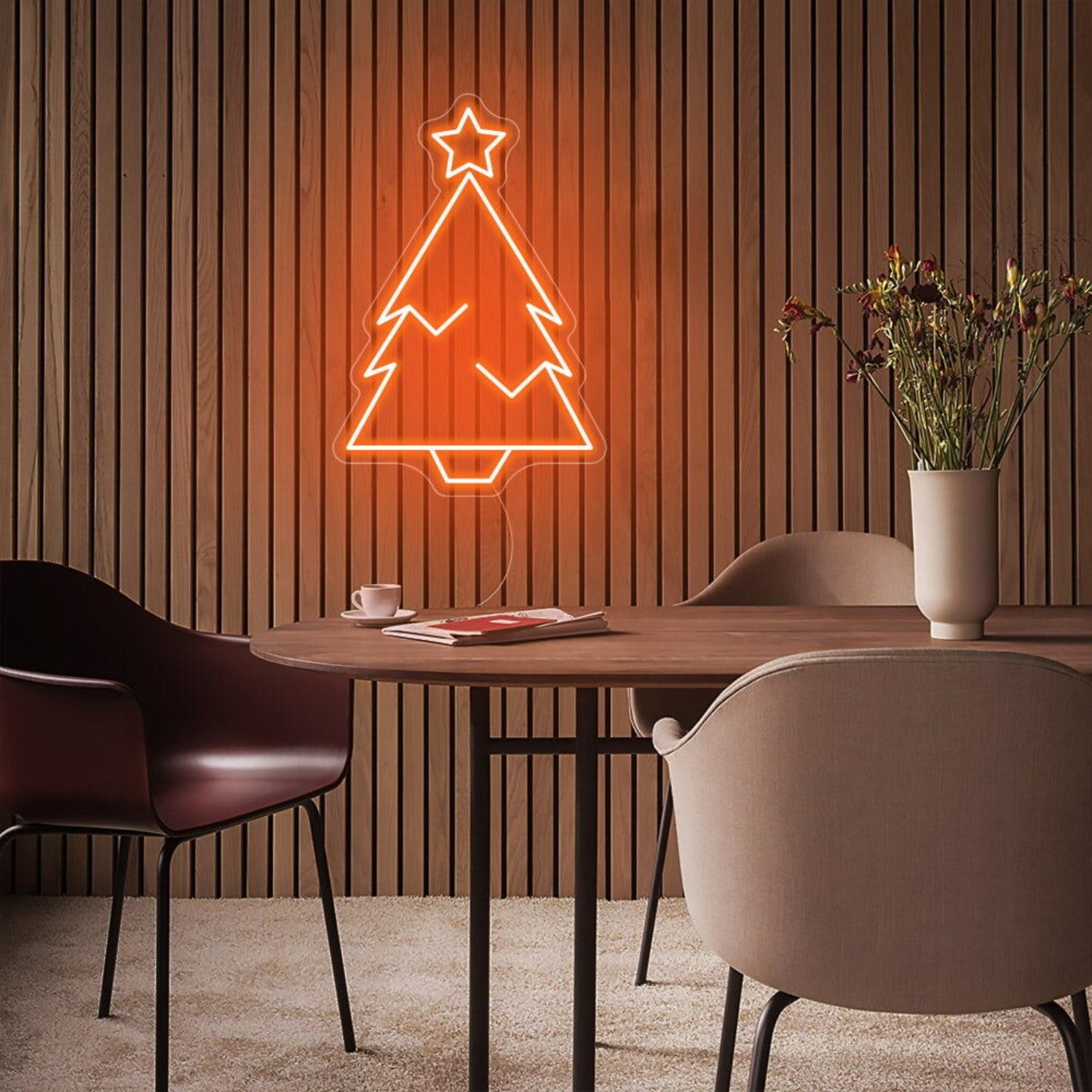 Christmas Green Tree With Star Christmas Neon Sign | Shineneon