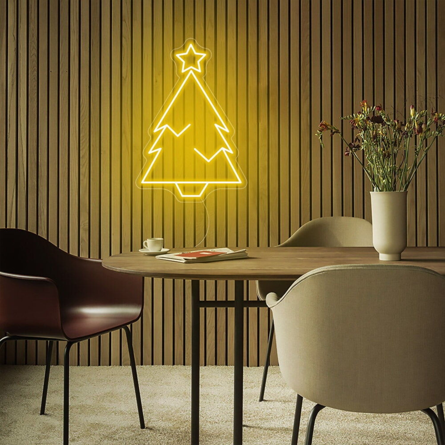 Christmas Green Tree With Star Christmas Neon Sign | Shineneon