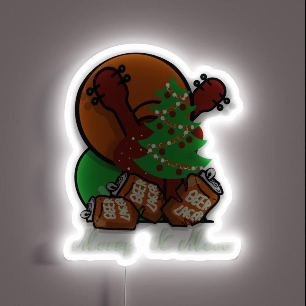 Christmas Guitar Medley Cartoon Beer Can Rgb Led Neon Sign - Shineneon