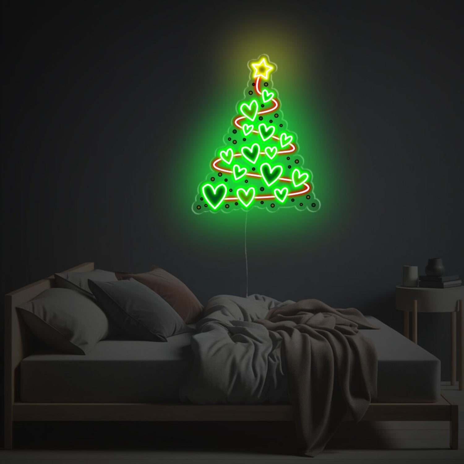 Christmas Heart Tree Led Neon Acrylic Artwork | Shineneon