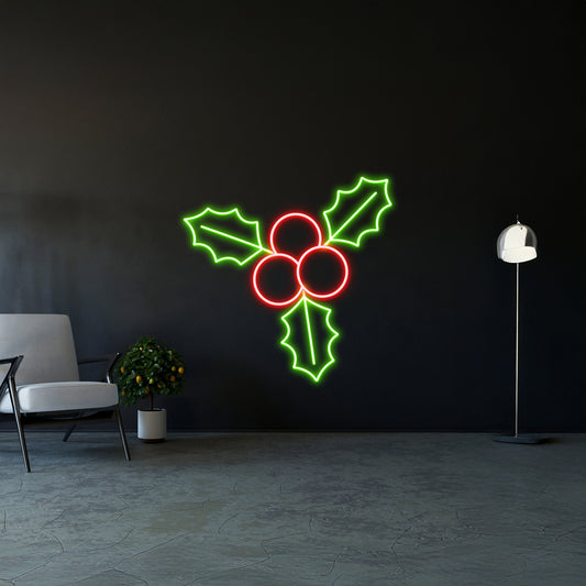 Christmas Holly Neon Sign