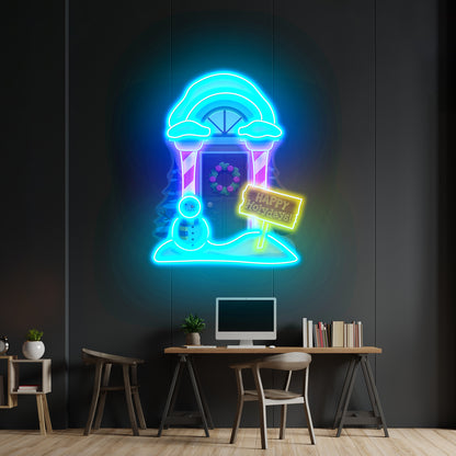 Christmas Pizza Tree Neon Artwork For Sale