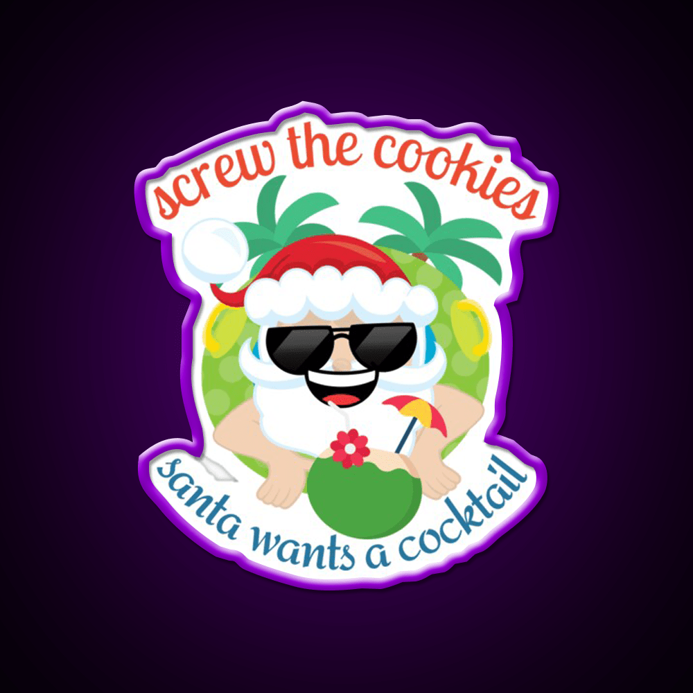 Christmas In July Santa Cocktail Bar Decor Led Neon Sign Rgb Color - Shineneon