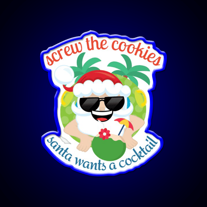 Christmas In July Santa Cocktail Bar Decor Led Neon Sign Rgb Color - Shineneon