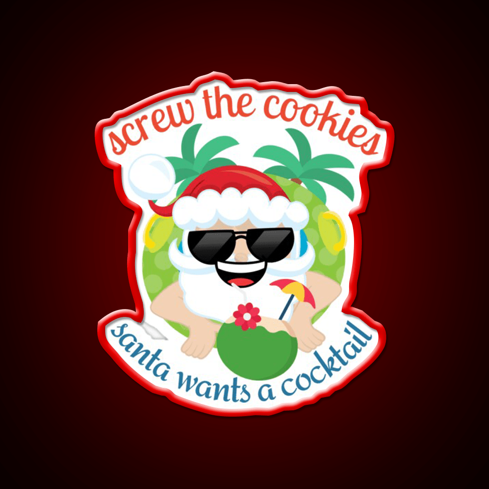 Christmas In July Santa Cocktail Bar Decor Led Neon Sign Rgb Color - Shineneon