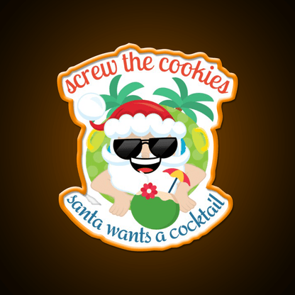 Christmas In July Santa Cocktail Bar Decor Led Neon Sign Rgb Color - Shineneon