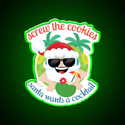 Christmas In July Santa Cocktail Bar Decor Led Neon Sign Rgb Color - Shineneon