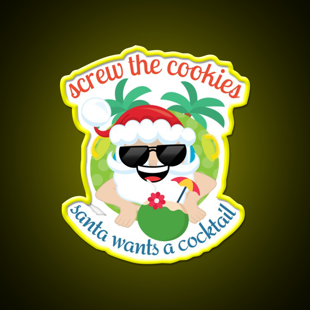 Christmas In July Santa Cocktail Bar Decor Led Neon Sign Rgb Color - LED neon sign view 7