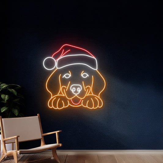 Christmas Labrador Retriever Dog Led Neon Sign