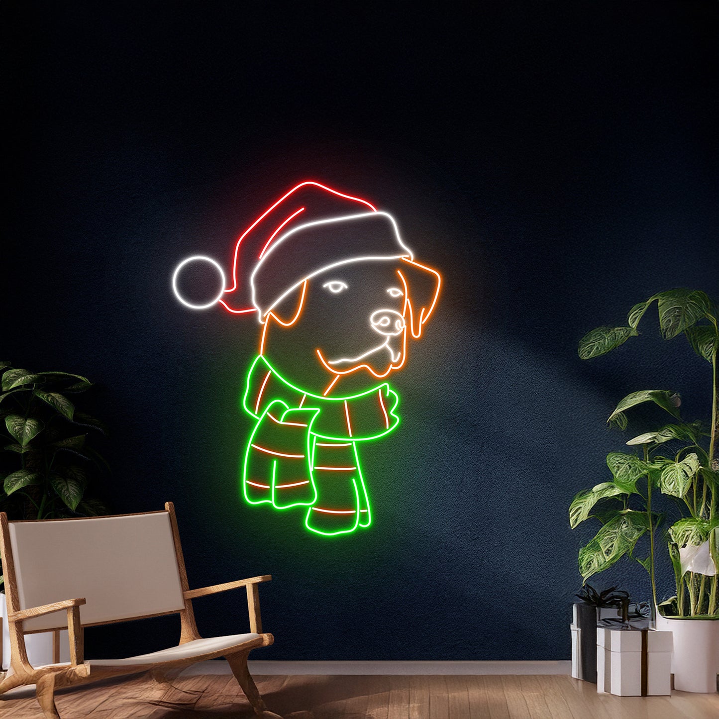 Christmas Labrador Retriever Dog Led Sign Pet Neon Light