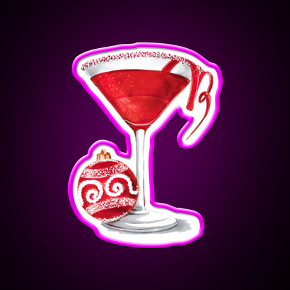 Christmas Martini Cocktail Bar Decor Led Neon Sign Rgb Color - Neon sign mounted on wall in room