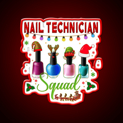 Christmas Nail Technician Xmas Salon Nail Salon Led Neon Sign Rgb Color - Shineneon