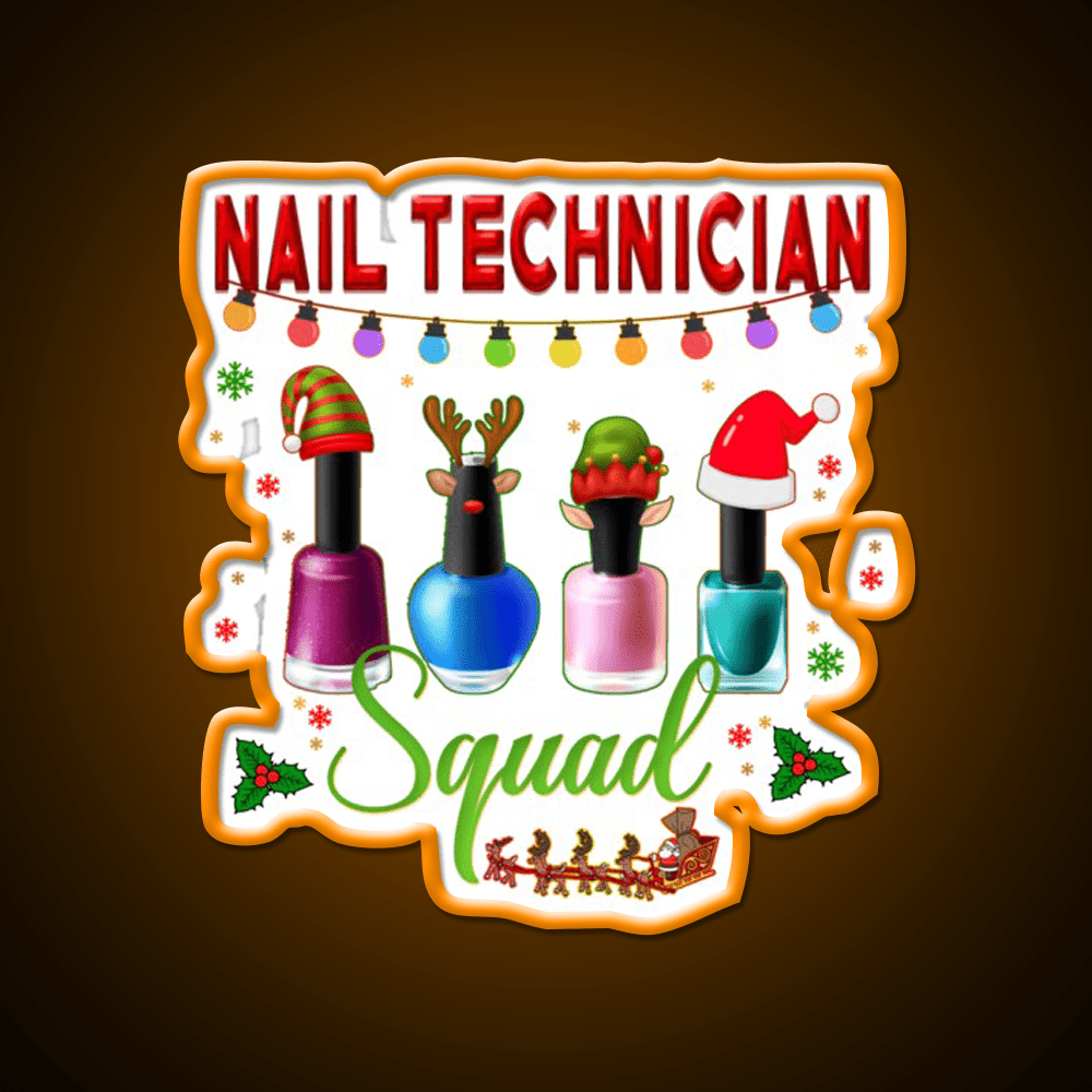 Christmas Nail Technician Xmas Salon Nail Salon Led Neon Sign Rgb Color - Shineneon