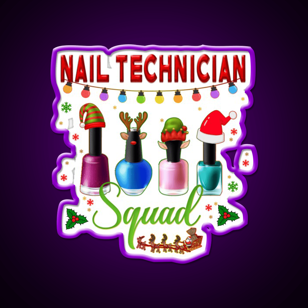 Christmas Nail Technician Xmas Salon Nail Salon Led Neon Sign Rgb Color - Shineneon
