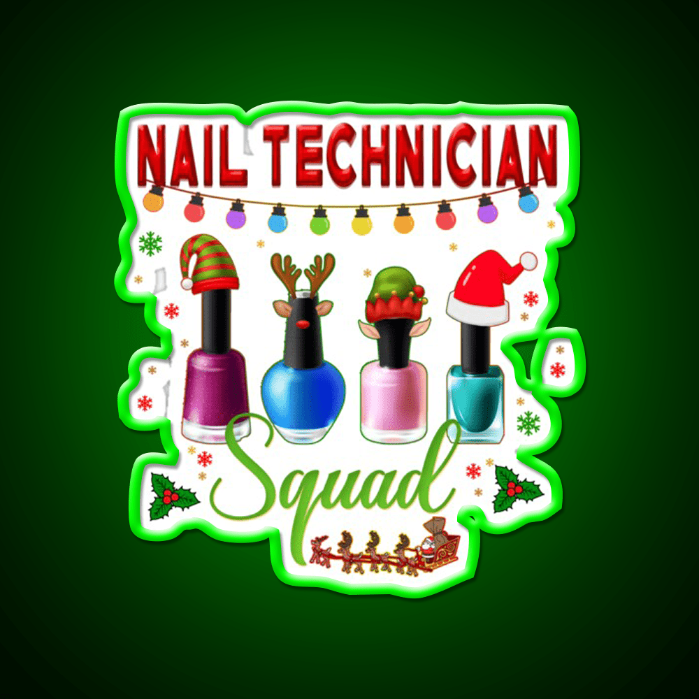 Christmas Nail Technician Xmas Salon Nail Salon Led Neon Sign Rgb Color - Shineneon